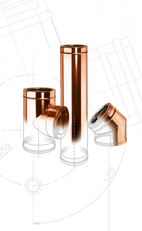 SISTEMA DOPPIA PARETE DWC25 PARETE ESTERNA RAME